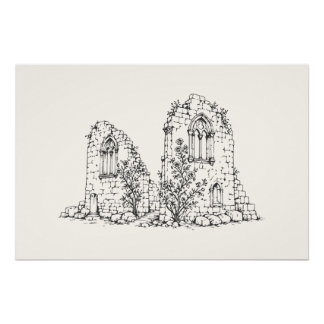 Póster Peça de Arte de Ruína Irlandesa