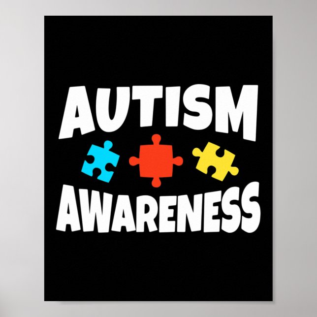 Poster Peça de Puzzle de Conscientização do Autismo Apoio (Frente)