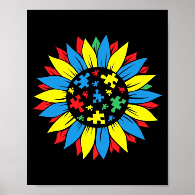 Poster Peça de Quebra-Cabeça de Conscientização do Autism (Frente)