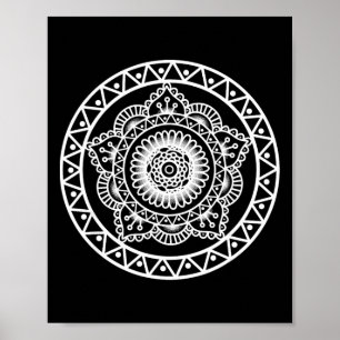 Poster Peça de Vibração de Geometria Sagrada Mandala Pran