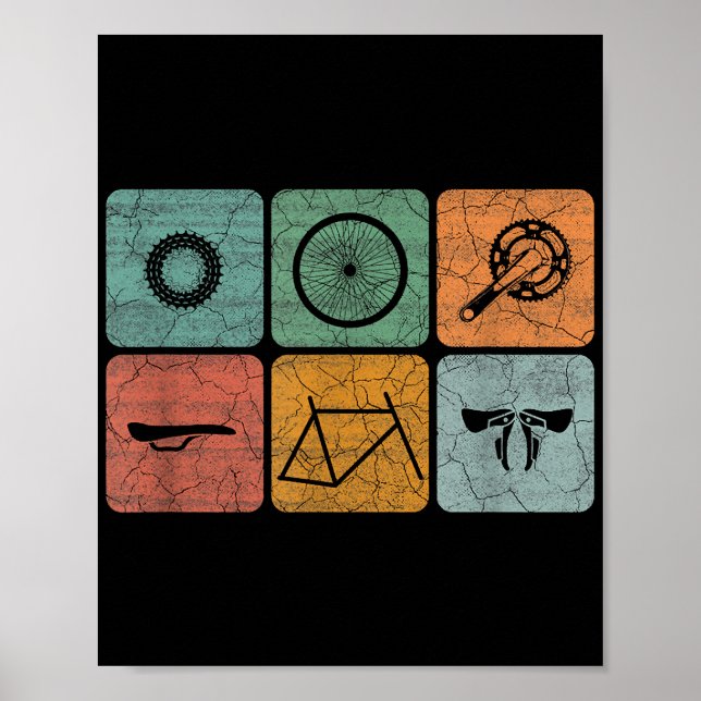 Poster Peças De Bicicleta De Bicicleta De Bicicleta De Bi (Frente)