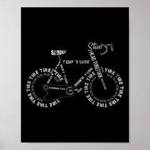 Poster Peças de bicicleta de bicicleta Peças de bicicleta