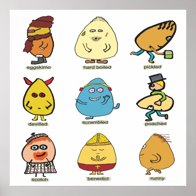 Poster Peças de Ovo Engraçadas (Frente)