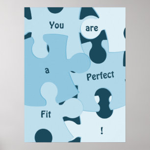Poster Peças de Quebra-Cabeça Divertidas com Texto Motiva