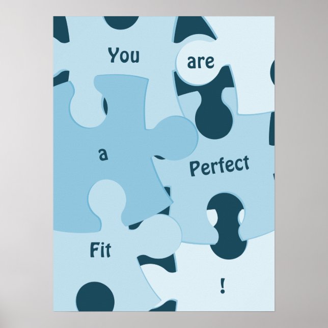 Poster Peças de Quebra-Cabeça Divertidas com Texto Motiva (Frente)