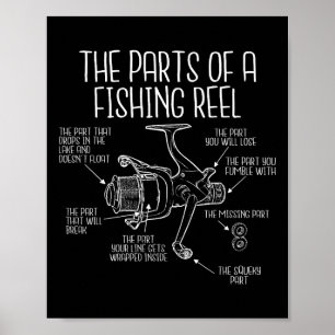 Poster Peças De Um Lado De Pesca - Peixe De Pesca Engraça