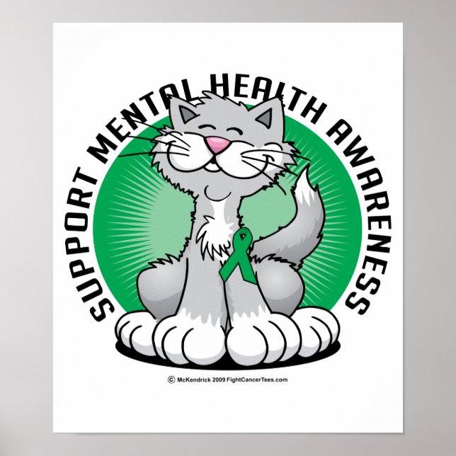 Póster Peças para gatos de saúde mental (Frente)