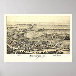 Póster Peckville, mapa panorâmico do PA - 1892
