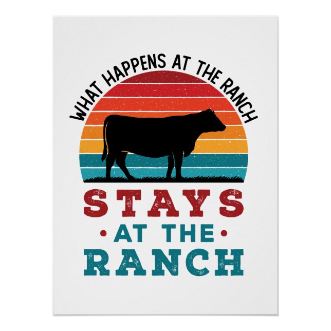 Póster Pecuária De Bovinos O Que Acontece No Ranch (Frente)