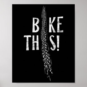 Poster Pedale isto! Pistas de pneu Dirtbike Ciclismo de m