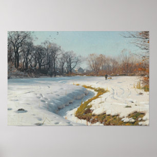 Poster Peder Monsted - um dia de inverno ensolarado