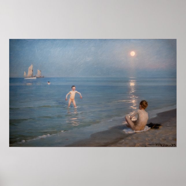 Poster Peder Severin Kroyer - Boys Bathing em Skagen (Frente)