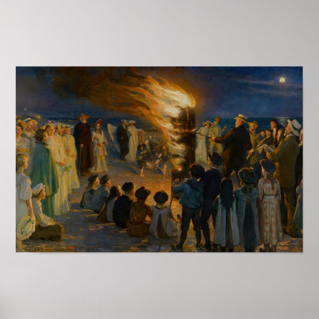 Poster Peder Severin Kroyer - Fogueira da Noite de São Jo (Frente)