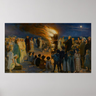 Poster Peder Severin Kroyer - Fogueira de Eva Bonfire