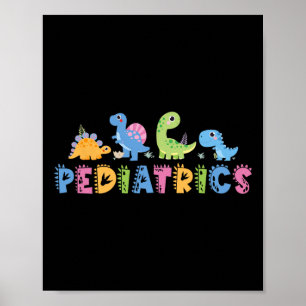 Poster Pediatria Enfermeira Quadrada Dinossauro Cuta Ped