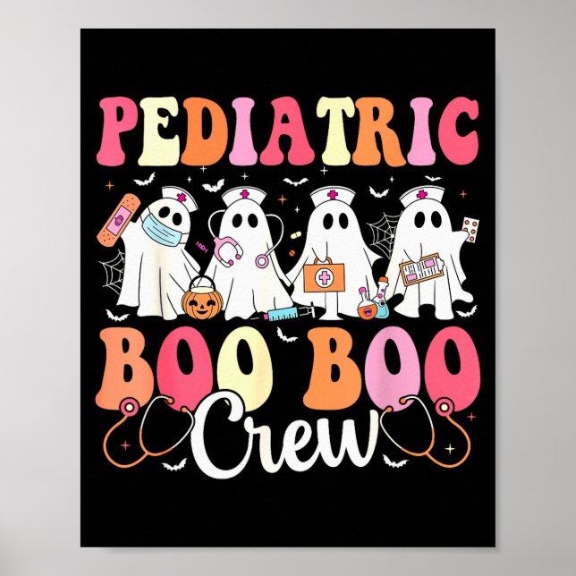 Poster Pediatric Nurse Boo Boo Crew Ghost Nurse Halloween (Frente)