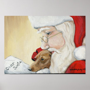 Póster Pedido de Papai noel de Dachshund