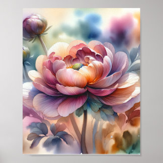 Poster Pedônia de Aquarela em Sangue de Cheio