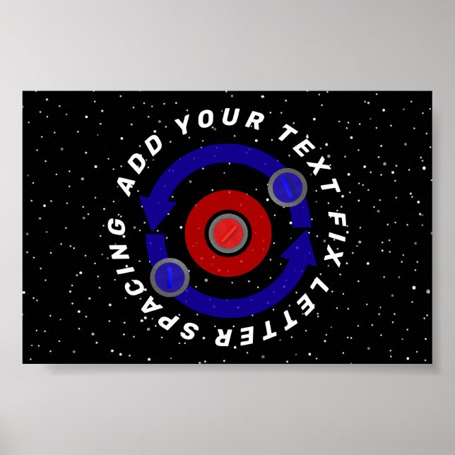 Poster Pedra Curling rolando como a órbita da Terra (Frente)