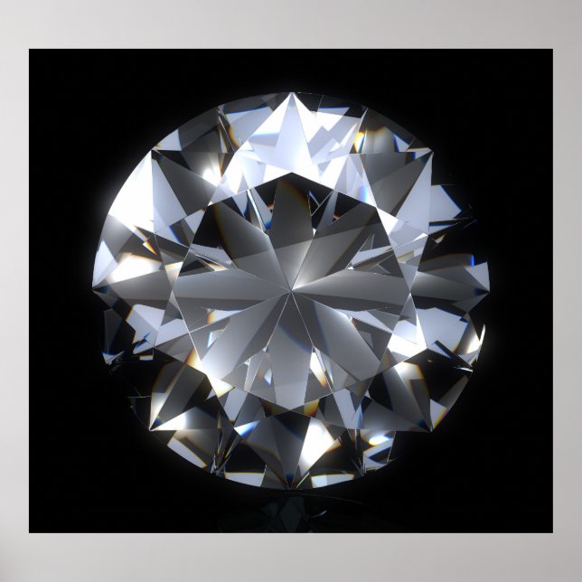 Poster Pedra de diamante: faísca do espaço negro. (Frente)