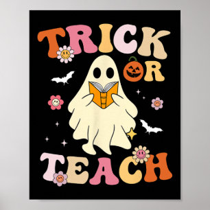 Poster Pedra De Halloween Ou Pano De Retrô De Ensino