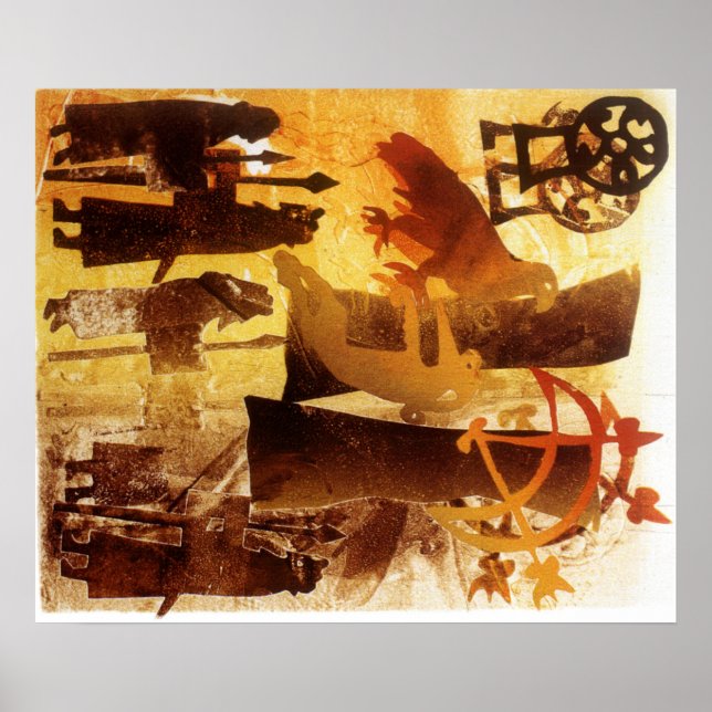 Poster Pedra de relógio e símbolos (Frente)