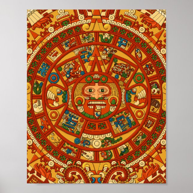 Poster 'Pedra do Calendário Mayan' (Frente)
