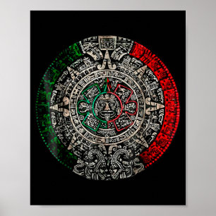 Poster Pedra do Sol do Calendário Asteca Arte Mexicana Gr