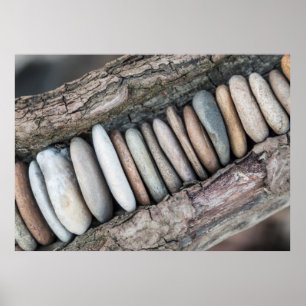 Póster Pedra e madeira (diagonalmente)