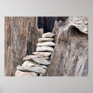 Poster Pedra e madeira (vertical)