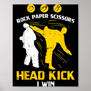 Poster Pedra Papel Tesoura Chute na Cabeça Vitória Taekwo