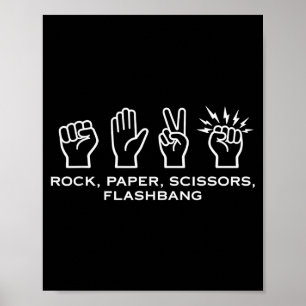 Poster Pedra papel tesoura flashbang divertido meme de jo