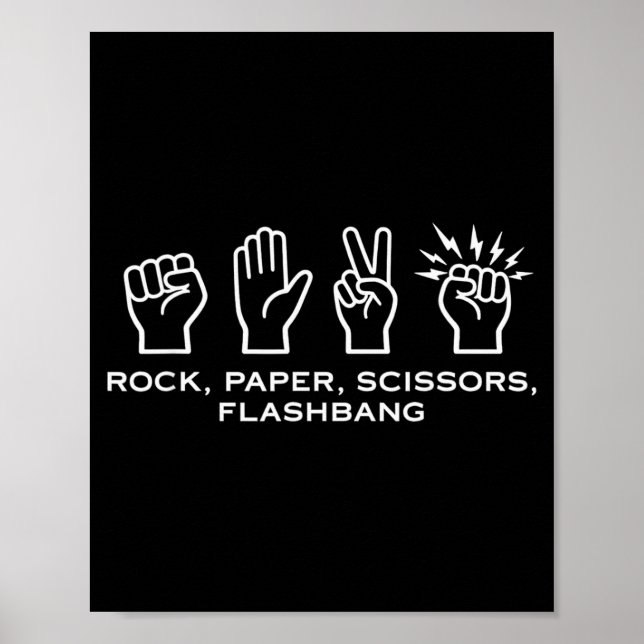 Poster Pedra papel tesoura flashbang divertido meme de jo (Frente)