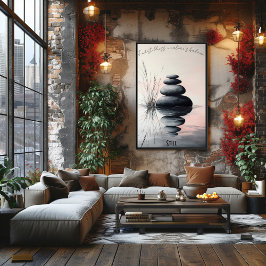 Poster Pedras de Zen Empilhadas e Arte Gentil