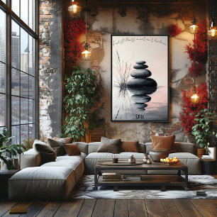 Poster Pedras de Zen Empilhadas e Arte Gentil