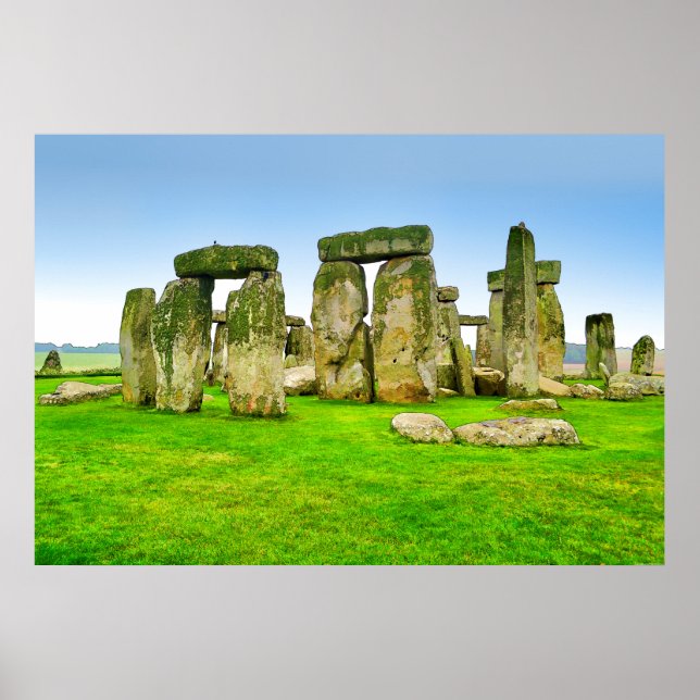 Póster Pedras Pendentes de Stonehenge Antigas na Arte de  (Frente)