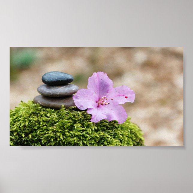 Poster Pedras Zen,Flor,Paisagem (Frente)