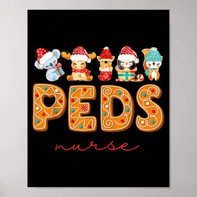 Poster Peds Nurse Gingerbread Christmas Pediatric Nurse H (Frente)