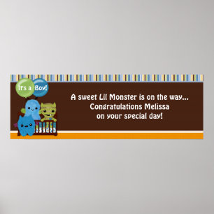 Póster Peek a Boo MONSTERS - Banner de Chá de fraldas PAB