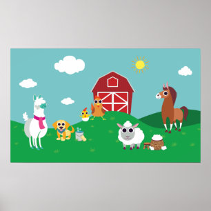 Póster Peekaboo Barn Pasture Group 1