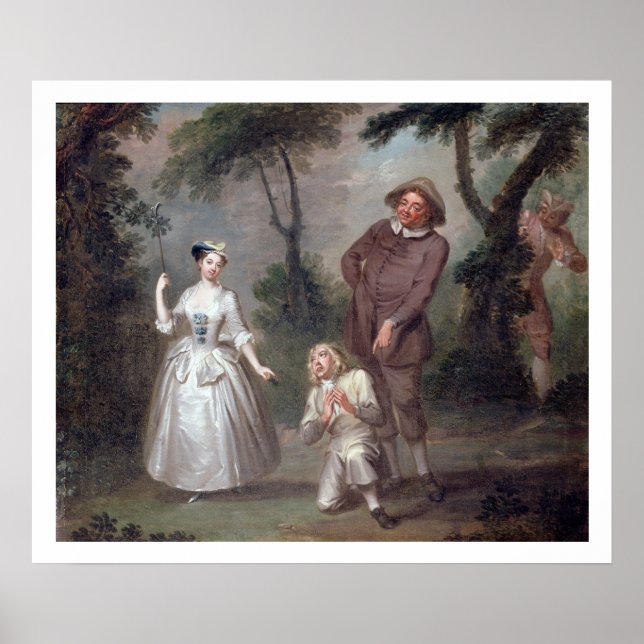 Poster Peg Woffington como Rosalind com Celia e Touchsto (Frente)