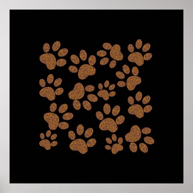 Póster pegada de cachorro para paredes (Frente)