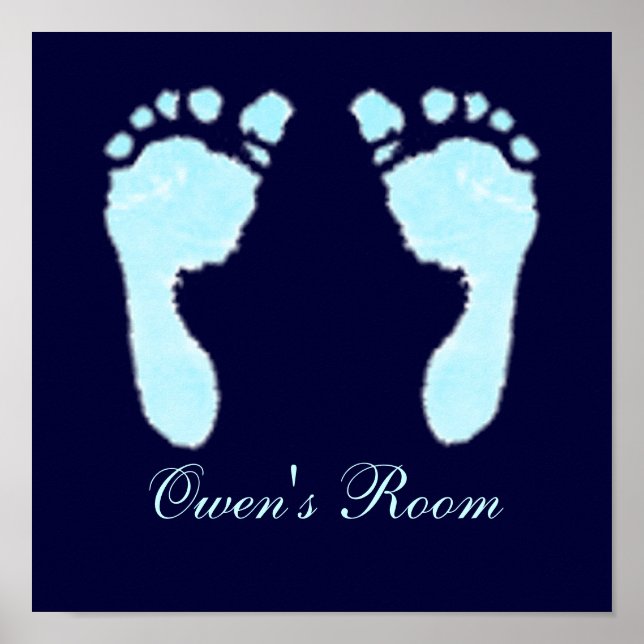 Póster Pegadas de Bebê (Menino) (Frente)