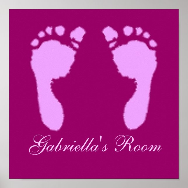 Póster Pegadas de Bebê (Rapariga) (Frente)