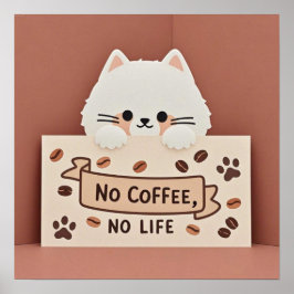 Poster Pegadas de patas de gato minúsculas e adoráveis e