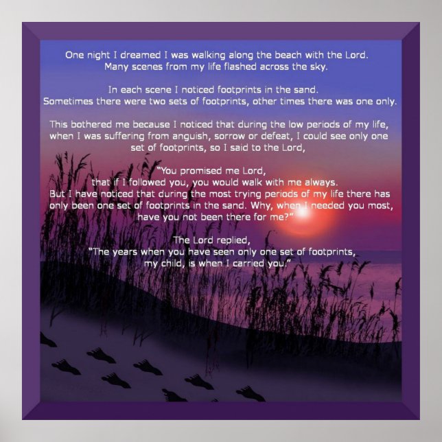 Poster Pegadas na areia (Frente)