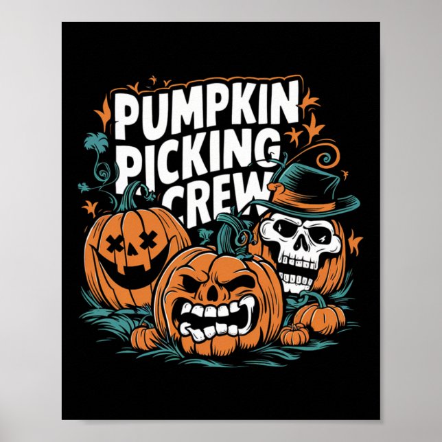 Poster Pegando a Tripulação Engraçada Pumpkin Patch Figur (Frente)