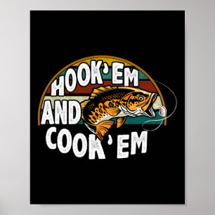Poster Pegar Em Cozinhar Em Amante Da Pesca Pescador Vint