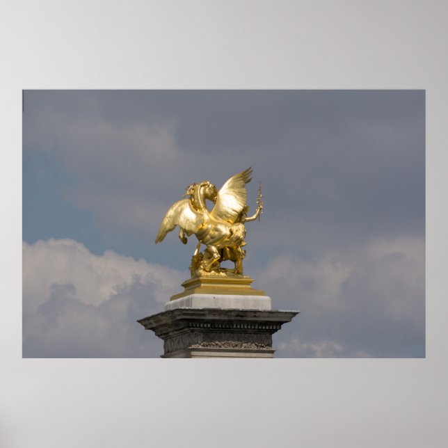 Poster Pegasus – bronze statue Paris – Emmanuel Frémiet (Frente)