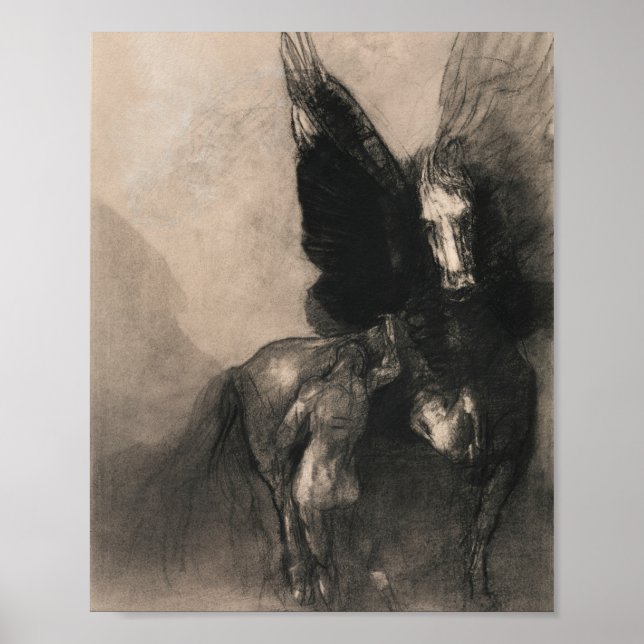 Poster Pegasus E Bellerofon 1888 Por Odilon Redon (Frente)